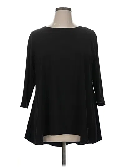 Pre-owned T Tahari 3/4 Sleeve T-shirt In Black