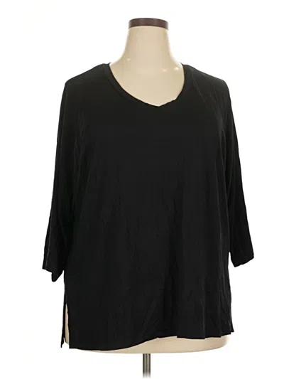 Pre-owned T Tahari 3/4 Sleeve T-shirt In Black