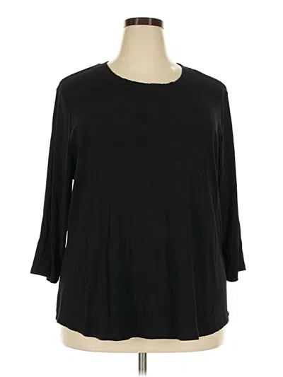 Pre-owned T Tahari 3/4 Sleeve T-shirt In Black