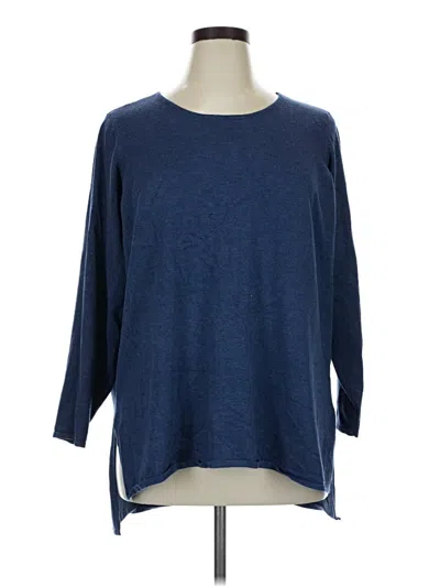 Pre-owned T Tahari 3/4 Sleeve T-shirt In Blue