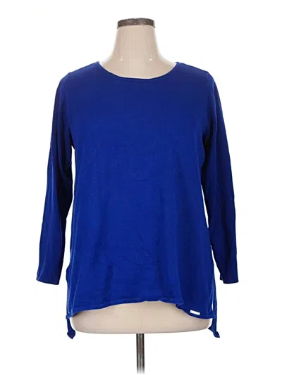 Pre-owned T Tahari 3/4 Sleeve T-shirt In Blue