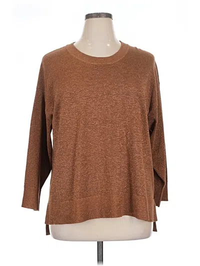 Pre-owned T Tahari 3/4 Sleeve T-shirt In Brown