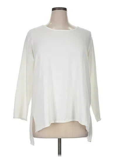 Pre-owned T Tahari 3/4 Sleeve T-shirt In White