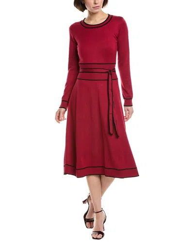 T Tahari A-line Sweaterdress In Red
