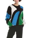 T Tahari Abstract Colorblock Sweater In Blue