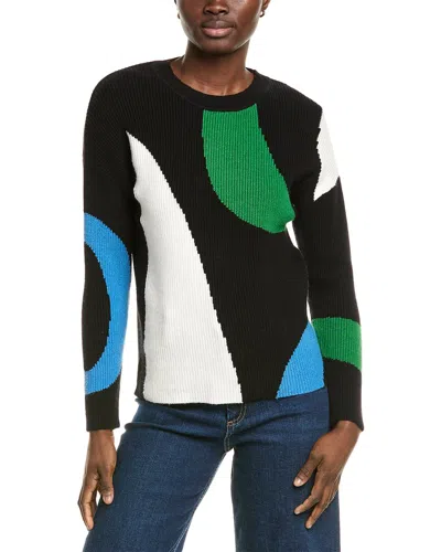 T Tahari Abstract Colorblocked Sweater