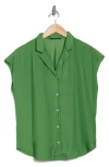 T Tahari Airflow Button-up Camp Shirt In Apple Green
