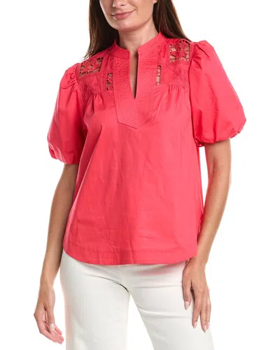 T Tahari A-line Blouse In Red
