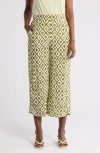 T Tahari Ankle Crop Wide Leg Palazzo Pants In Green