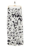 T Tahari Ankle Crop Wide Leg Palazzo Pants In Navy/ivory Blown Out