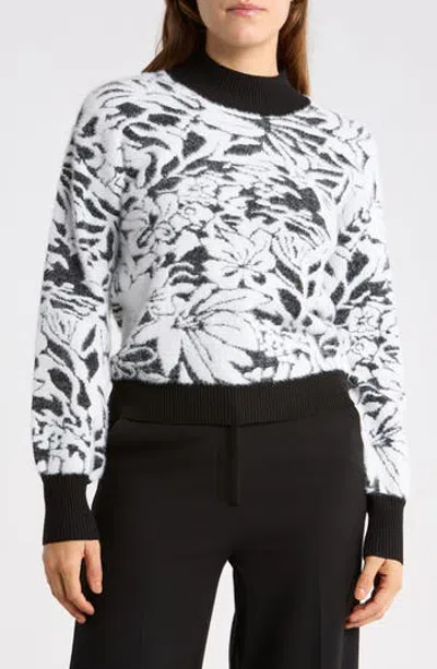 T Tahari Balloon Sleeve Mock Neck Sweater In Multi