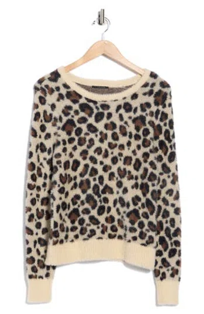 T Tahari Bateau Neck Jacquard Sweater In Animal Print