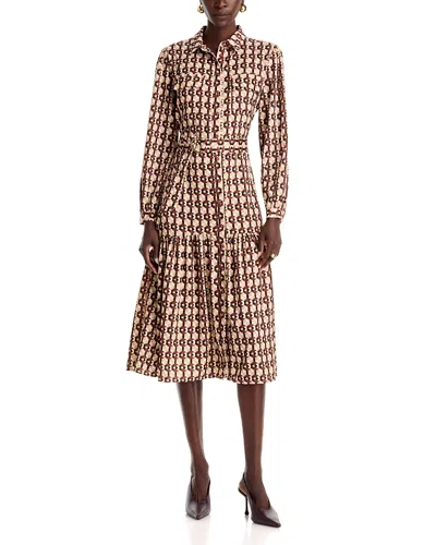 T Tahari Belted Tiered Shirtdress In Neutral