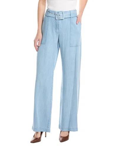 T Tahari Belted Wide Leg Pant In Blue