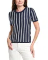 T Tahari Bicolor Stitch Pullover