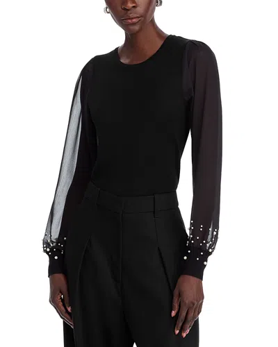 T Tahari Blouson Sleeve Blouse In Black