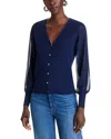 T Tahari Blouson Sleeve Cardigan In Evening Navy
