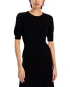 T Tahari Blouson Sleeve Textured Top In Black