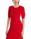 T Tahari Blouson Sleeve Textured Top In Gala Red