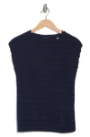 T Tahari Boat Neck Cap Sleeve Top