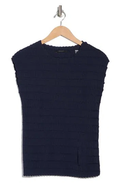 T Tahari Boat Neck Cap Sleeve Top