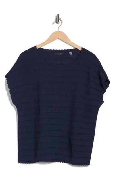 T Tahari Boat Neck Cap Sleeve Top