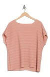 T Tahari Boat Neck Cap Sleeve Top In Brown