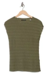 T Tahari Boat Neck Cap Sleeve Top In Green
