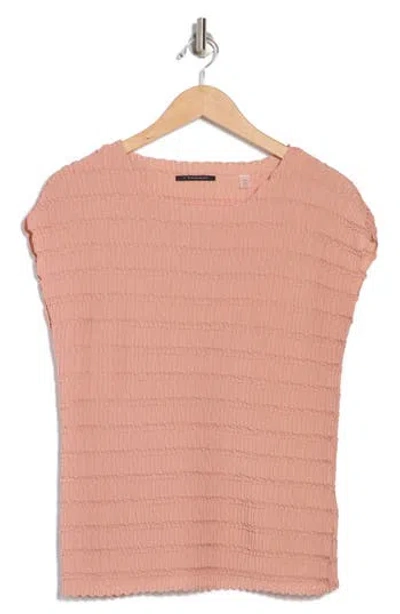 T Tahari Boat Neck Cap Sleeve Top