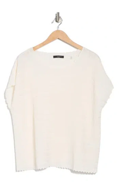 T Tahari Boat Neck Cap Sleeve Top