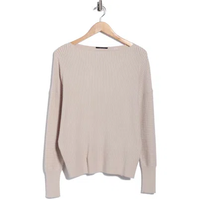 T Tahari Boat Neck Dolman Sleeve Sweater In Neutral