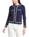 T Tahari Boxy Button-down Jacket In Blue