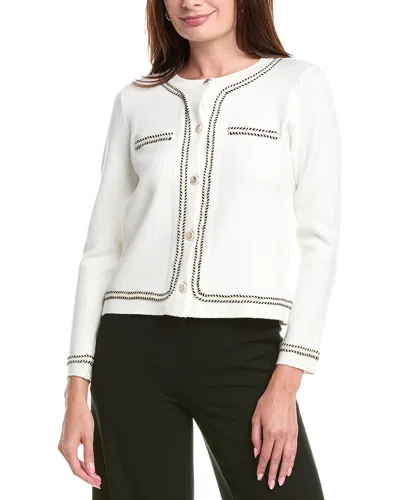 T Tahari Boxy Jacket In White