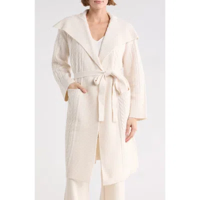 T Tahari Braided Cable Duster Cardigan In Multi