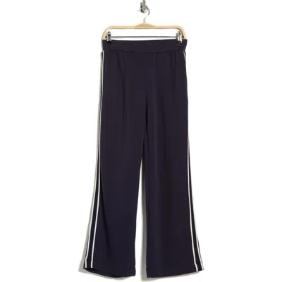 T Tahari Braided Trim Scuba Knit Pants In Black