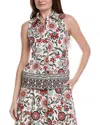 T Tahari Button Blouse In Multi