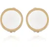 T Tahari Gold-tone Circle Dime Clip On Button Earrings In Gold Tone