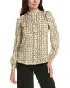 T Tahari Button-down Blouse In Multi