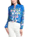 T Tahari Button-down Blouse In Blue