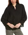T Tahari Button Down Blouse In Black