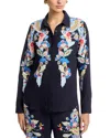T Tahari Button Down Blouse In Blue