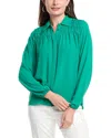 T Tahari Button-down Blouse In Green