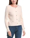 T Tahari Long Sleeve Crewneck Button Down Cardigan