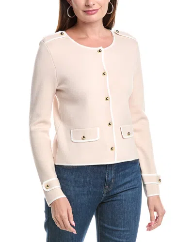 T TAHARI BUTTON-DOWN CARDIGAN