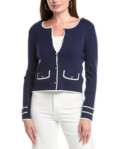 T TAHARI BUTTON-DOWN CARDIGAN