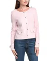 T Tahari Button-down Cardigan In Pink