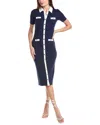 T Tahari Button Front Midi Dress