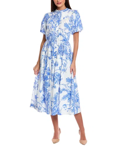 T Tahari Button Maxi Dress In Blue