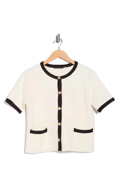 T Tahari Button Sweater In Multi