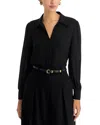 T Tahari Button Up Blouse In Black